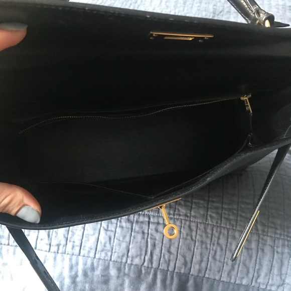 Authentic Hermes Kelly black boxcalf gold hardware - Picture 7 of 8